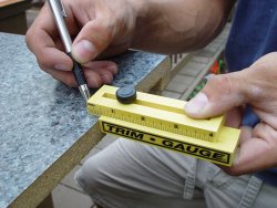Triming the edge of a counter top